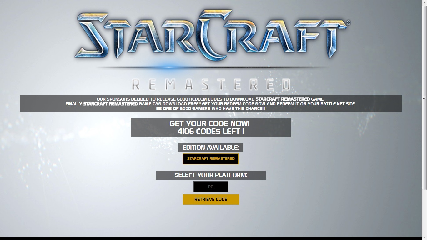 free working starcraft cd key 2015